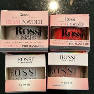 Rossi Glam nail dip powders bundle of 4 jars NEW